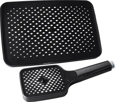 Dual Square Shower Head Combo Hochdruck-Regen-Duschkopf mit Handbrause Combo für Bad Galvanik grau