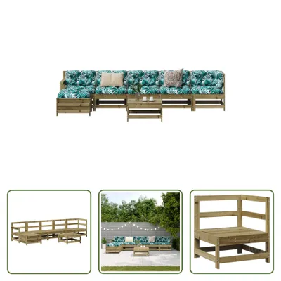 Produktbild von The Living Store 7-tlg. Garten-Lounge-Set Kiefernholz Imprägniert
