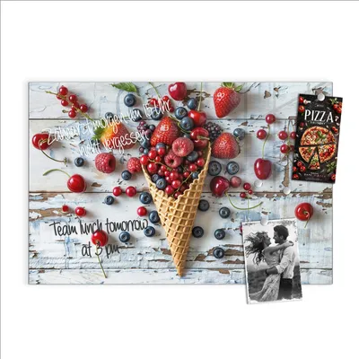 Produktbild von Magnettafel 60x40cm Pinnwand Whiteboard beschreibbar - Früchte Eiscreme