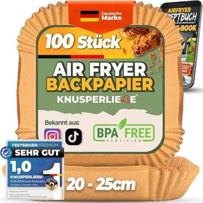 Produktbild von XXL-Haartrocknervor der großen Luftfrittiergeräte, 20-25cm, 5-7,3L, 100 Stück, oliebeständige, antiaanbakrahmige, weggeworfene Formen für Luftfrittiergeräte