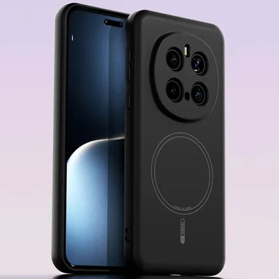Produktbild von Magnetische Handyhülle für Honor Magic7, MagSafe kompatible, Flüssig Silikon Stoßfest Kratzfest Hülle Schwarz