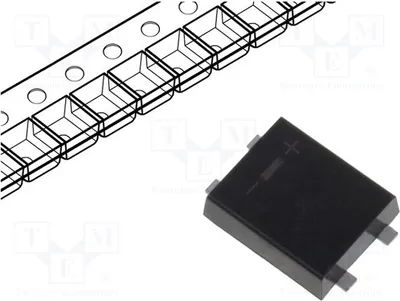 Obrázek produktu pro 10 jednofázových usměrňovačů Urmax: 100 V, proud If: 1 A, špičkový proud Ifsm: 35 A, typ B1BF, jednofázová dioda