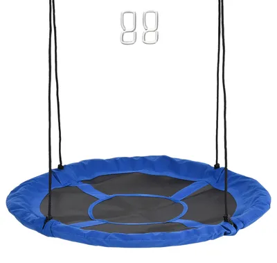 Produktbild von Nestschaukel, wetterfest, bis 100 kg, längenverstellbare Seile, Φ110 cm, Blau