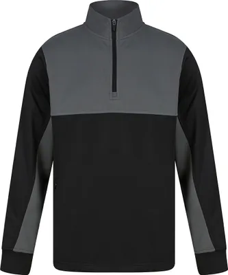 Produktbild von Finden & Hales - Trainingsjacke mit kurzem Reißverschluss für Herren PC4716 (L) (Schwarz/Metall-Grau)
