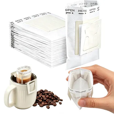 Kaffeefilter-Papiertüten, 50 Stück, tragbar