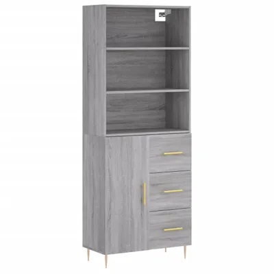 Produktbild von Highboard Grau Sonoma 69,5x34x180 cm Holzwerkstoff