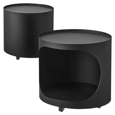Produktbild von Yamazaki Pflanzenständer Beistelltisch Metall Rollen Blumenständer schwarz
