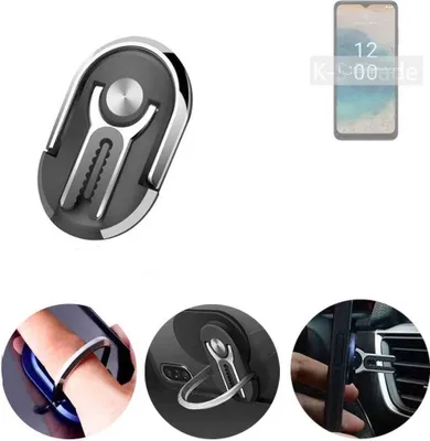 Produktbild von K-S-Trade 3in1 Smartphone-Ring Handy-Ring kompatibel mit Nokia G22 Fingerhalterung  Handyring Tischständer Lüftungsgitter-Halterung Tisch Ständer