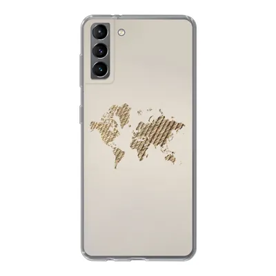 Produktbild von MuchoWow® Handyhülle Schutzhülle Hülle für Samsung Galaxy S21 Plus Weltkarte - Seil - Braun Silikon Softcase Handy Hülle - Handy-Tasche