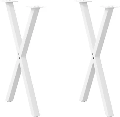 Obrázok produktu pre Nohy k jedálenskému stolu v tvare X, 2 ks, biele, 57 x (72-73) cm, oceľové