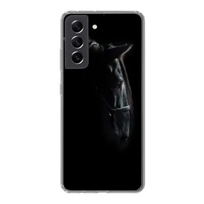 Produktbild von MuchoWow® Handyhülle Schutzhülle Hülle für Samsung Galaxy S21 FE Pferd - Leicht - Schwarz Silikon Softcase Handy Hülle - Mobiltelefonhülle