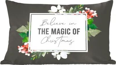Produktbild von MuchoWow® Zierkissen Sofakissen Wohnzimmer Dekokissen 50x30 cm Zitat - Weihnachten - Magie - Wohnzimmerdekoration - Polster mit Photo