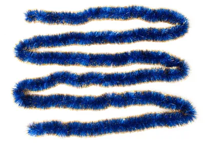 Produktbild von Girlande Lametta Doxa Marineblau-Gold Ø 70 mm x 6 m