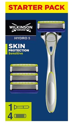 Zdjęcie produktu dla Wilkinson Sword Hydro 5 Skin Protection Sensitive Maszynka do golenia, 1 sztuka + 4 ostrza (PRODUKT Z NIEMIEC)