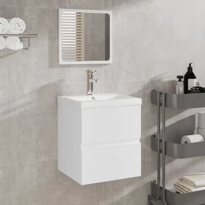 Productafbeelding van Maison Exclusive - Badkast met spiegel, wit, van houtvezel