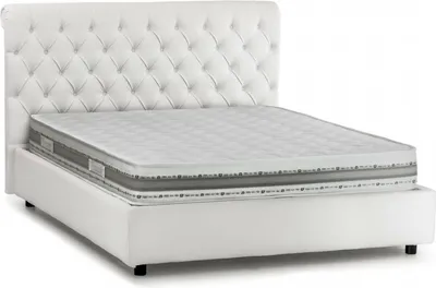 Produktbild von Doppelbett Claretta, Containerbett und Kopfteil aus Kunstleder, 100%  Italy, Frontöffnung, Weiß, inklusive Matratze 160 x 190 cm