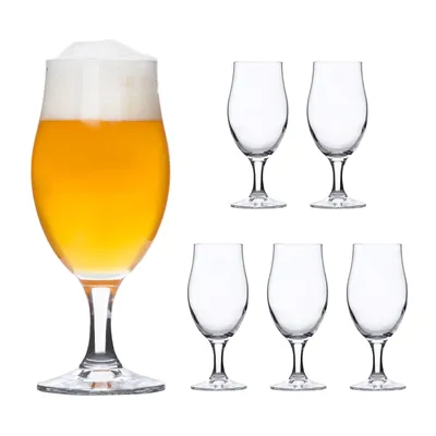 Produktbild von Rocco 6er-Set Bierglas Executive 0.3L edle Bier-Tulpe Stiel-Gläser Cocktail-Becher Glas Kelche