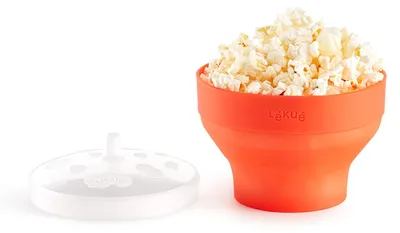 Mini Popcorn-Maker für Mikrowelle, 3 Tassen, rot, Silikon