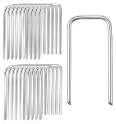 Productafbeelding van Verzinkte stalen grondankers - U-vormige grondpennen - 150 stuks - 40x20mm - Ø 2mm