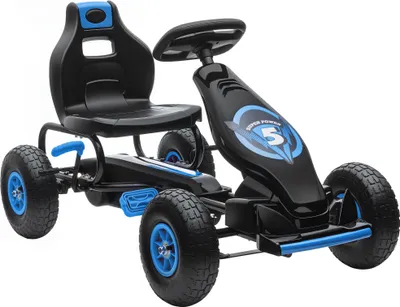 Produktbild von Kinder-Gokart,mitPedalen,verstellbaremSitz,In-undOutdoor,ab5Jahren,blau+schwarz,121x58x61cm