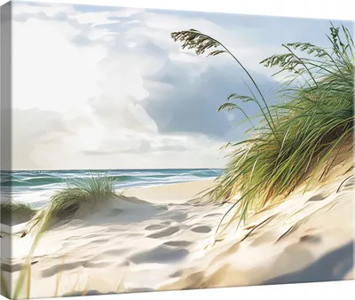 Produktbild von Leinwand Bilder Wandbilder 100x75 cm XXL Modern Leinwandbild Leinwandbilder Strand Meer Ostsee