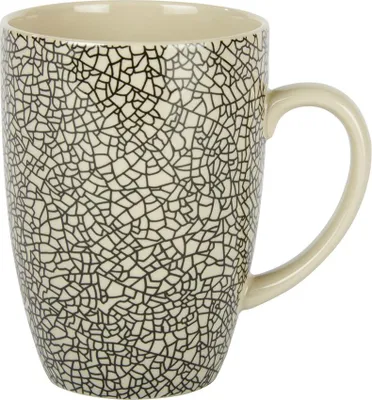 Produktbild von Lambert Kaori Henkelbecher weiß / schwarz, H10,3 D 7,6 cm Stoneware, Krakelee-Optik 20483