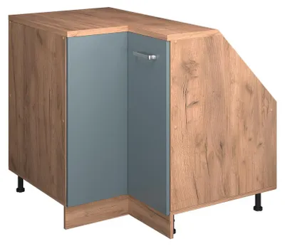 Obrázek produktu pro Rohová kuchyňská skříňka pod šikmou střechu Vicco R-Line Modrošedá 75.6 cm s 1 dveřmi, korpus skříně hloubka 60 cm, Model 60203
