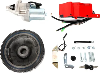 Produktbild von Elektrostart-Motorzündkit, kompatibel mit HONDA GX340, einschließlich Schwungrad und Zündschlüssel, Rot