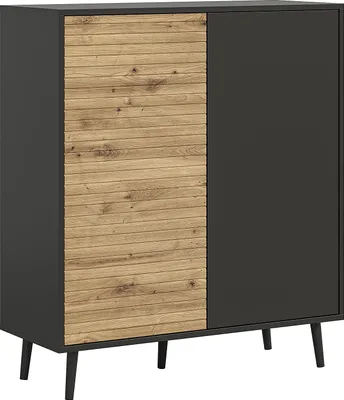 Produktbild von home24 Kommode - Schwarz / Eiche Artisan Nachbildung