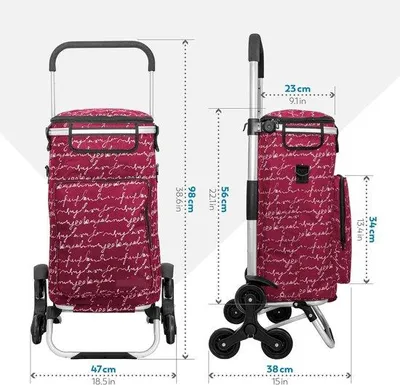 Produktbild von Famanu Einkaufswagen klappbar mit Kühlfach – 44 Liter – Rot