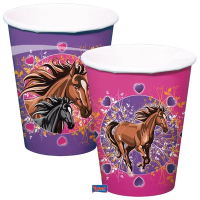 Image de Gobelet en carton 250 ml pour chevaux - 8 pièces