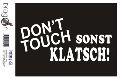 Produktbild von Aufkleber / Autoaufkleber - JDM / Die cut / Auto / OEM - Don't touch sonst klatsch! - 210x100mm pink - Heckscheibe / Heckscheibenaufkleber