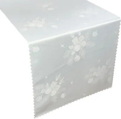 Zdjęcie produktu dla Odporny na plamy obrus na stół Świecznik adwentowy 826 Biały 40x140 cm