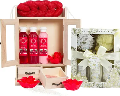 Produktbild von BRUBAKER Cosmetics Bade- und Pflegeset Cranberry & Vanilla Rose Minze 15-teilig