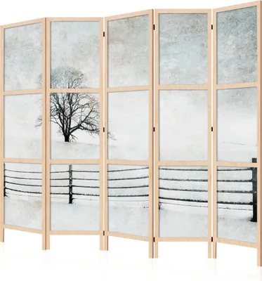 Produktbild von LUMASOUL Paravent Einseitiger, Paravent Raumteiler Innen, Winter Motiv, 225x172 cm