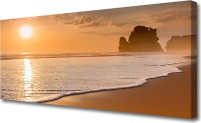 Produktbild von Tulup Leinwand-Bilder 125x50 Wandbild Canvas Kunstdruck Meer Strand Sonne Landschaft
