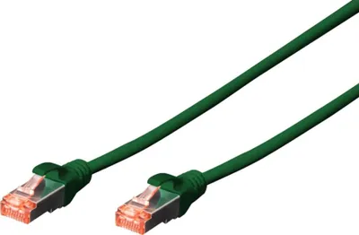 Image de Câble patch DIGITUS Cat6 S/FTP 2xRJ45 0.5m vert protection de levier polybag