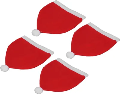 Obrázek produktu pro 4Pcs Santa Hat Xmas Holiday Cap Vánoce Auto Seat Headrest Cover Dekorace Festival Dodávky