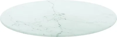 Produktbild von vidaXL Tischplatte Weiß Ø40x0,8 cm Hartglas in Marmoroptik