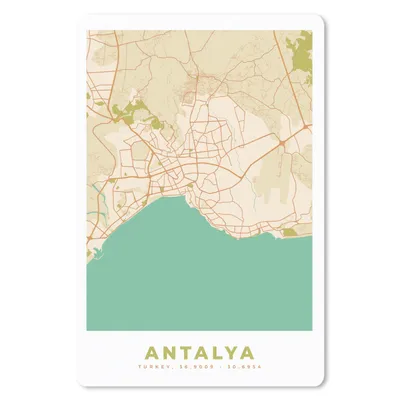 Produktbild von MuchoWow® Mauspad Mousepad Antalya - Karte - Stadtplan - Vintage 40x60 cm - Mousepads - Maus Mat - Pad - Mausunterlage - Schreibtisch Accesoire