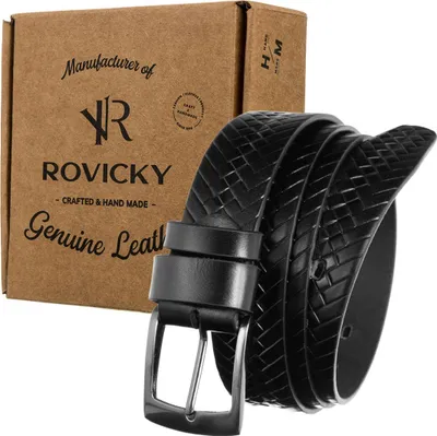 Produktbild von Rovicky Herrengürtel mit klassischer Schnalle Silentgrip schwarz 105cm