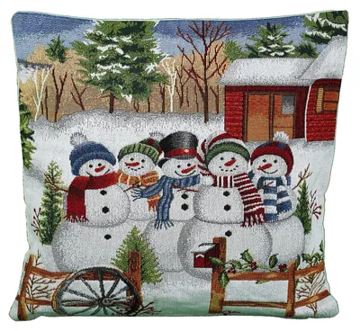 Produktbild von Kissenhülle 40 x 40 cm Dekokissen Schneemänner Winter Sofakissen 40 x 40 cm Kissenhülle