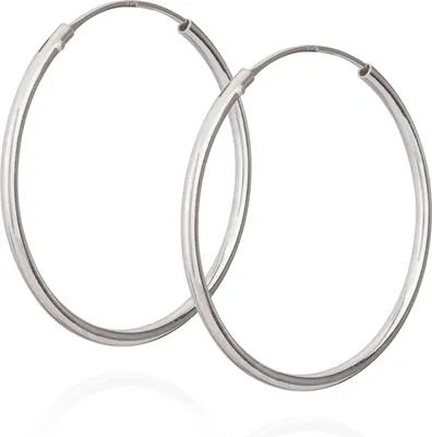 Produktbild von Paar 925 Sterling Silber Creole Ohrringe Ohrschmuck Ohrhänger 30mm 5166