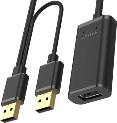 Obrázek produktu pro Unitek UNITEK Y-279 USB kabel USB 2.0 20 m 2 x USB A USB A černý