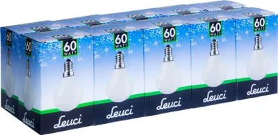Produktbild von 10 x Leuci Glühbirne Tropfen 60W E14 matt Glühlampe P45 Kugel warmweiß dimmbar