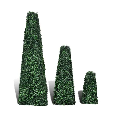Zdjęcie produktu dla vidaXL Zestaw bukszpanu 3 szt. sztuczna piramida topiary