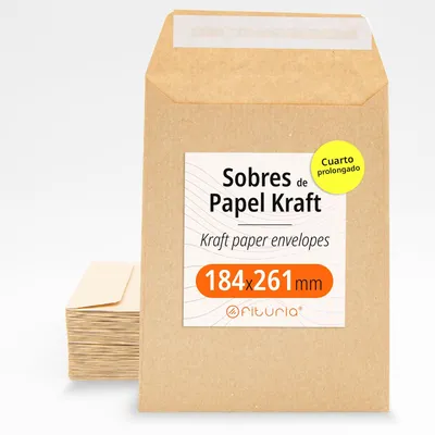 Kraft Umschläge mit Silikonband, 200 Stück, 184 x 261 mm