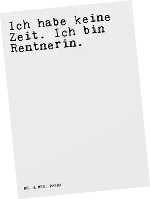 Produktbild von Mr. & Mrs. Panda Postkarte Ich habe keine Zeit.... - Weiß - Geschenk, Ansichtskarten, Fotokarte, Rentner, Postkarten, Rente, Grußkarte, Sprüche, Kollege, Ansichtskarte