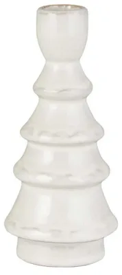 Produktbild von IB Laursen Kerzenhalter TANNENBAUM Weiß Keramik für 1 Kerze 16 cm Kerzenständer