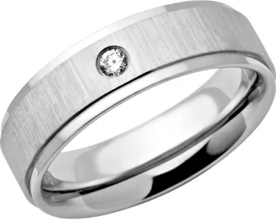 Produktbild von Mattierter Edelstahl Ring mit polierten Kanten, Zirkonia R9106cz